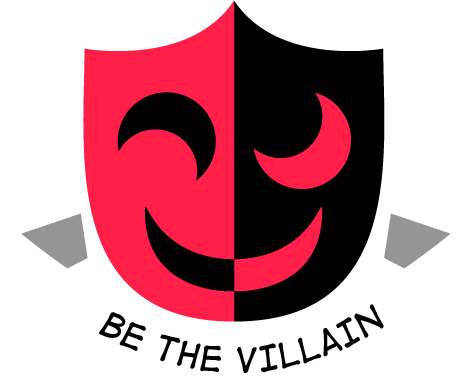 Be the villain theater mask logo