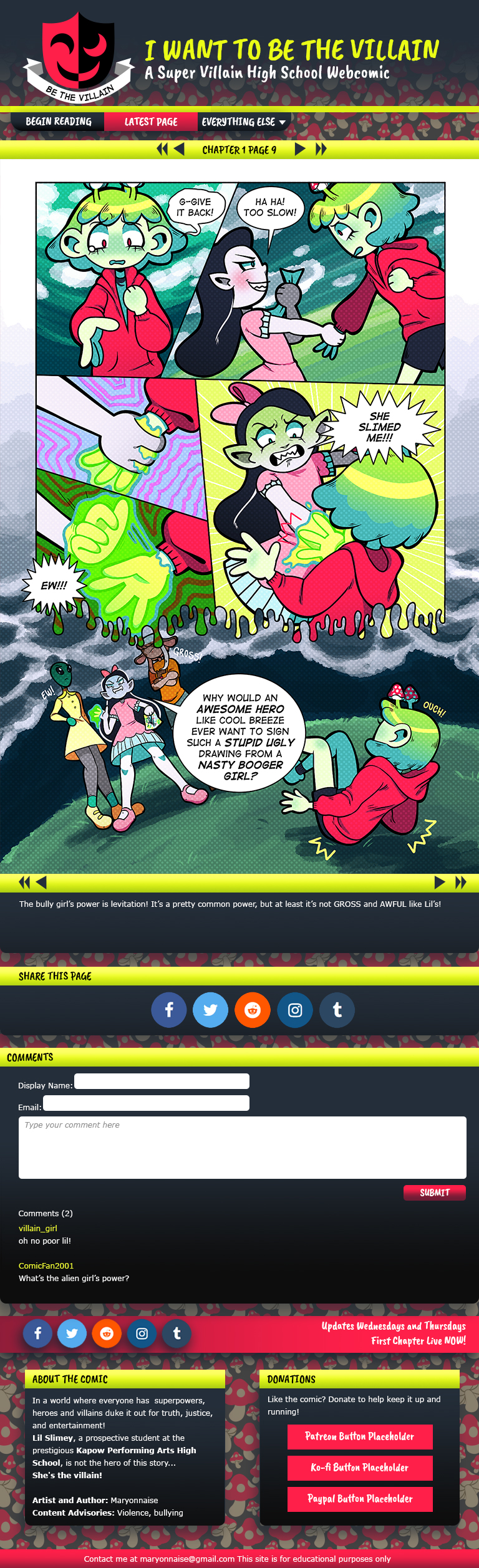 Comic page tablet mockup